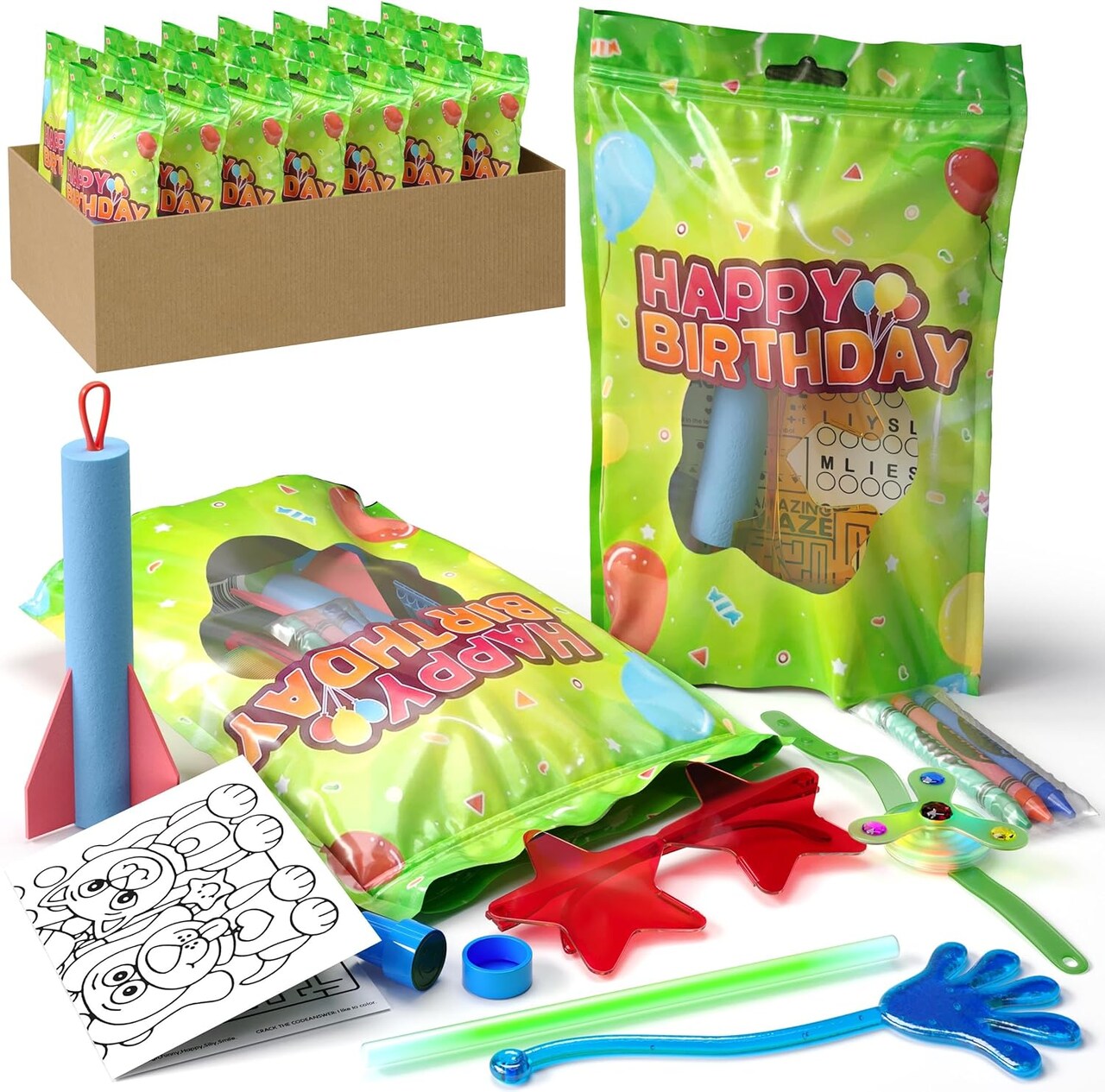 Premade Kids Birthday Party Favor Bags – 10 Pack Pre-Filled Goodie Bags with Fidget Toys & Small Toys, Fun Party Favors for Boys & Girls, Ready-to-Gift Treat Bags for Birthday Parties, Classroom Events & Celebrations